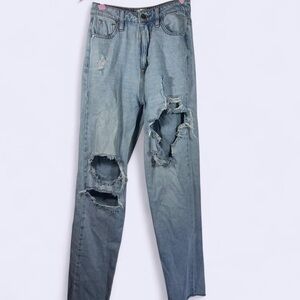 Vigoss Billie ’90s Jeans Distressed High Rise Straight Leg